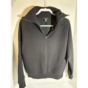 Athleta Black Forever Fleece 1/4 Zip Sweatshirt Pullover Women's Small